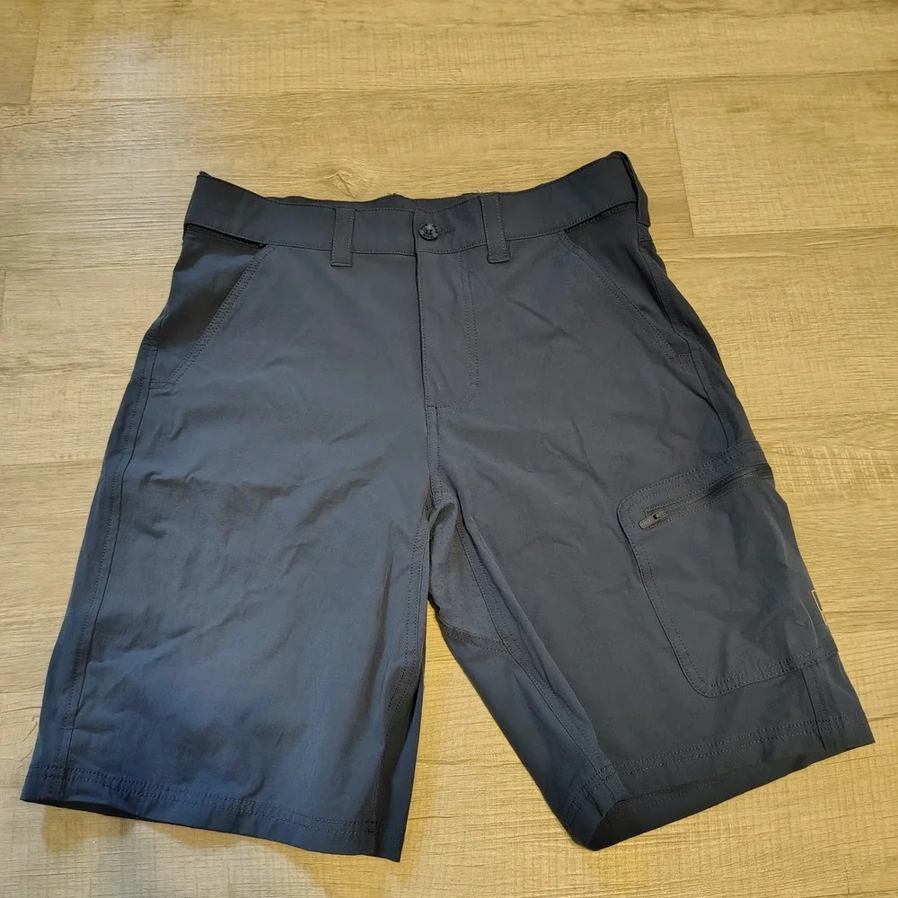 Huk Mens Performance Fishing Shorts Navy Blue Cargo Pockets Size M Medium